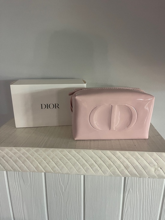 Dior Handbags - Dior Light Pink Patent Cosmetic Case with Raised CD Logo